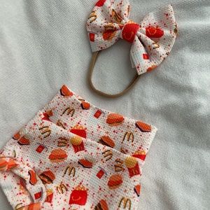 McDonald’s Bummies and bow set for baby girl 👧🏻 🍟 🍔